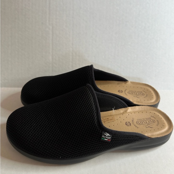 FLY FLOT black mesh Italian Clogs size EU 45 US 12 - Picture 2 of 6